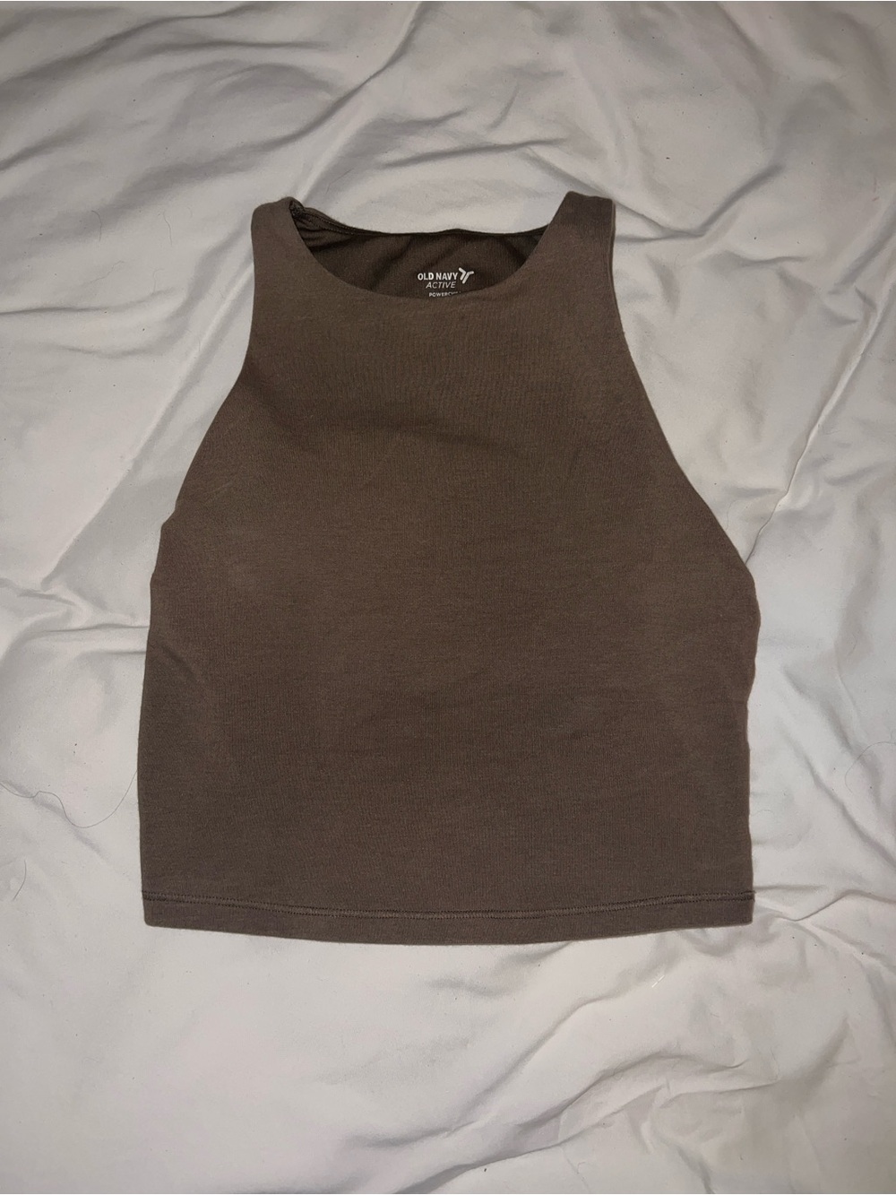 Old Navy Brown High-Neck Cropped Tank